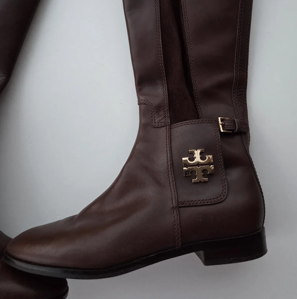 Tory burch wyatt boots burnt chocolate Size 9 - Picture 3 of 11
